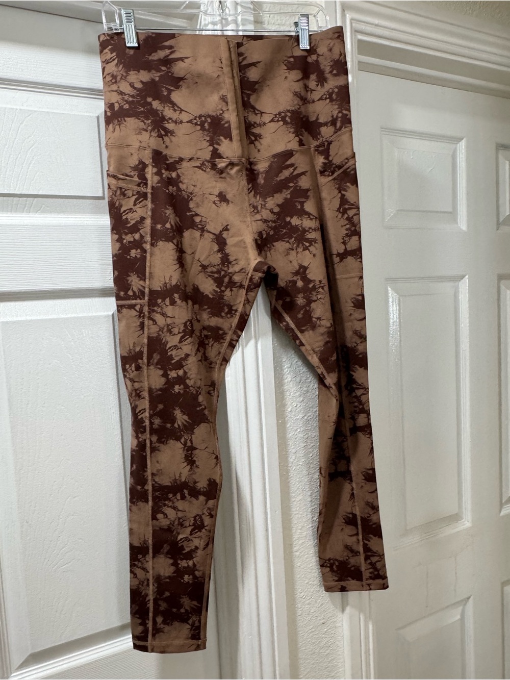 Amazon Brown Tie-Dye High-Rise Leggings